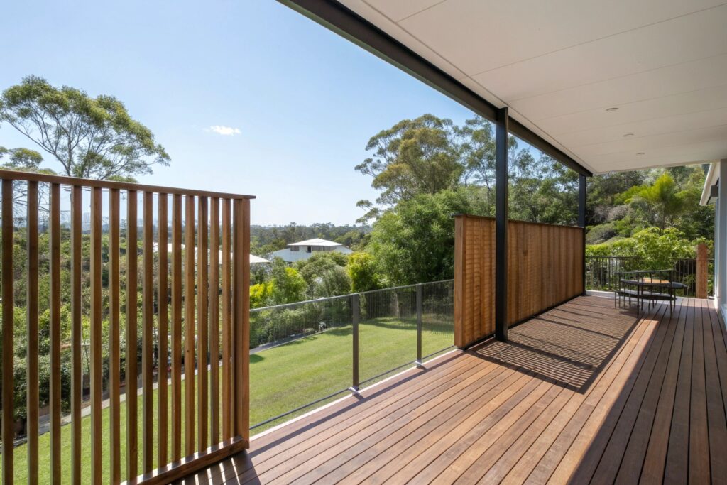 Deck privacy wall built by local fence contractor in Ipswich
