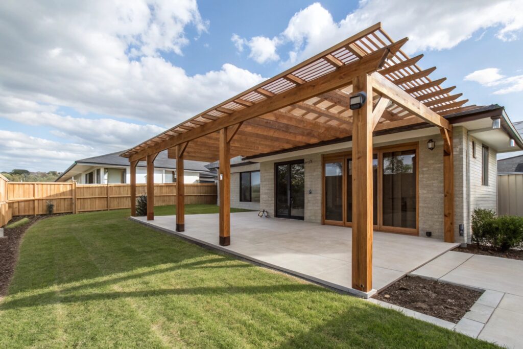 Timber pergola and outdoor structure built by carpenter in Ipswich